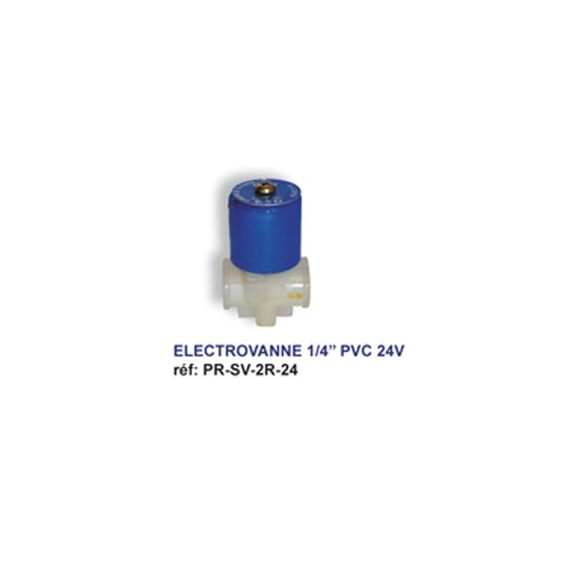 Électrovanne 1/4 pvc -24volt 