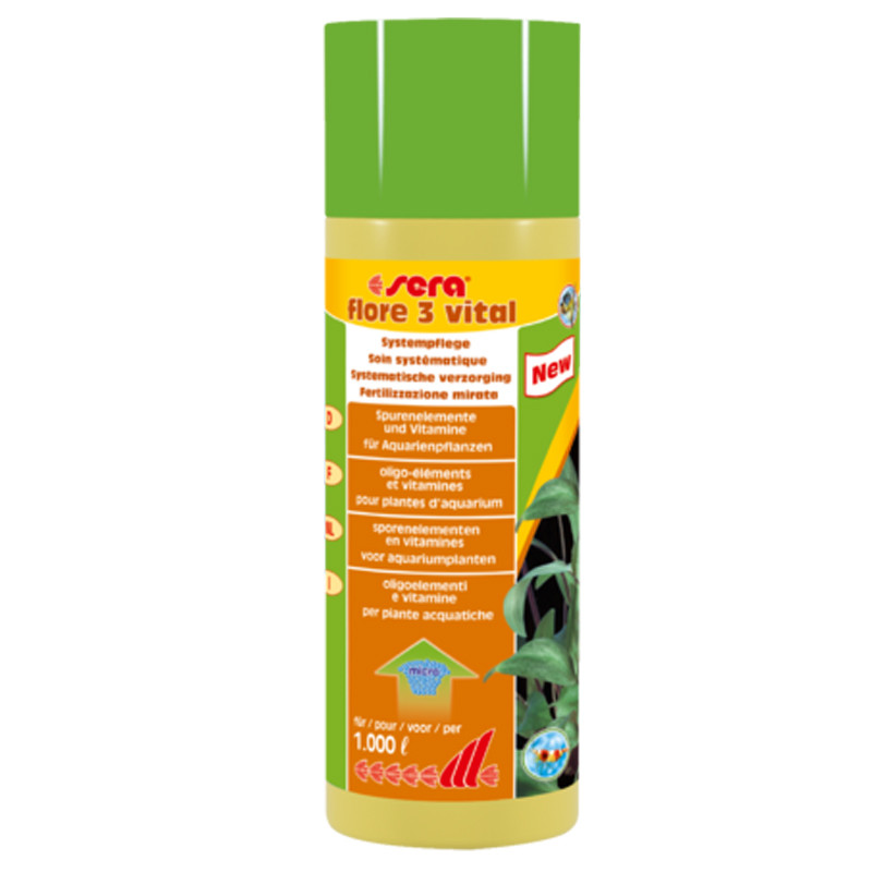 Sera flore 3 vital 250ml suffisante pour : 1.000 litres 12,00 €