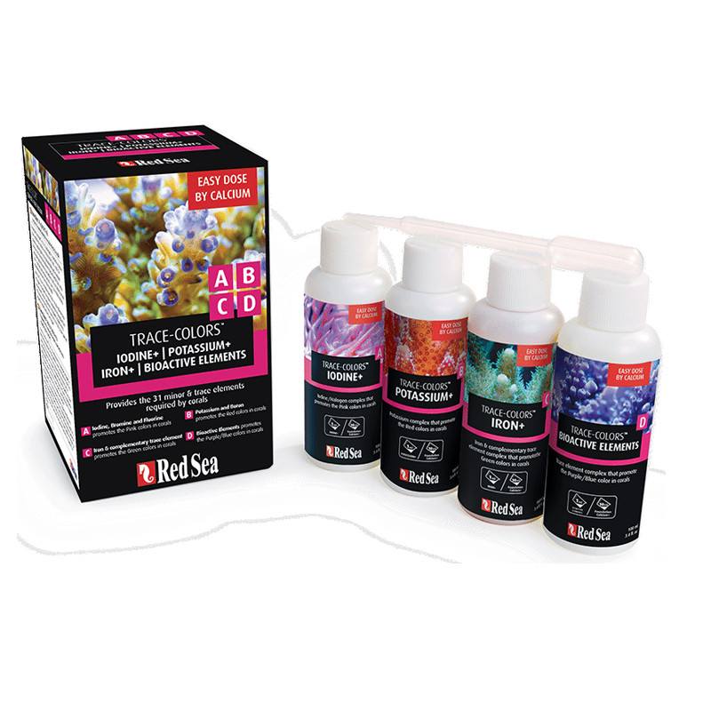 RedSea Trace Colors A,B,C,D Nanokit (I+/K/Fe+/Trace) - 4X100ml 26,99 €