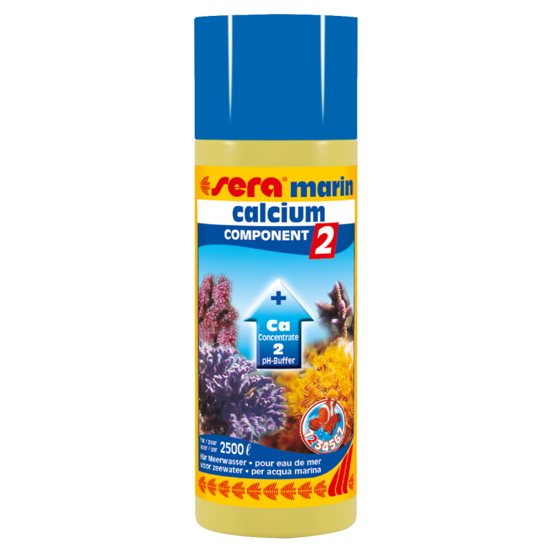 Sera marin component 2 Ca Ph-Buffer 250ml stabilise le pH dans l’aquarium d’eau de mer.