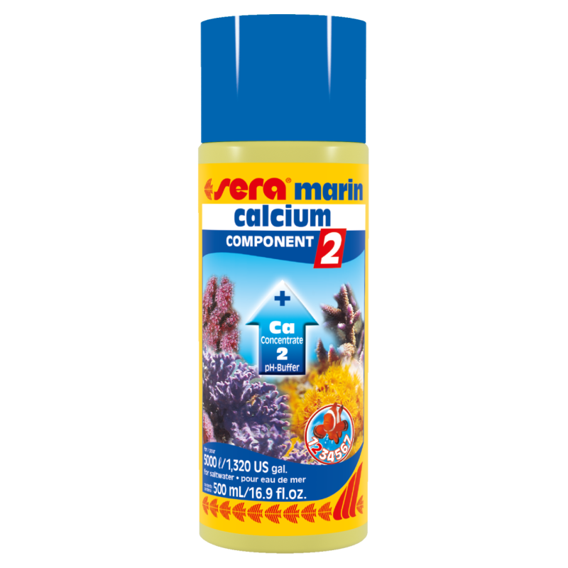 Sera marin component 2 Ca Ph-Buffer 500ml stabilise le pH dans l’aquarium d’eau de mer.