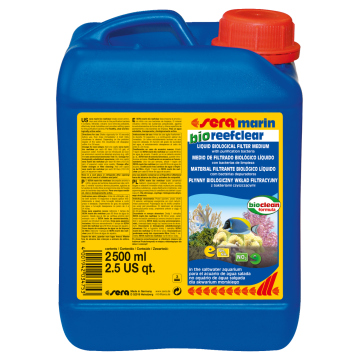 Sera marin bio reefclear 2500ml un capuchon de sera marin bio reefclear pour 25 litres d’eau.