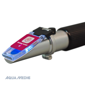 Aqua Medic Réfractomètre à température compensée avec échelle éclairée par LED pour la détermination de la quantité de sel