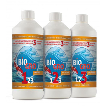 BIOGRO 123 - 3x1 Litre (Pour 100.000 Liltres d'eau)