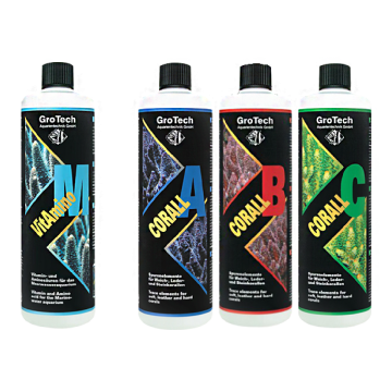 Grotech Coral A+B+C + Vitamino M, lot de 4 bouteilles en 500ml