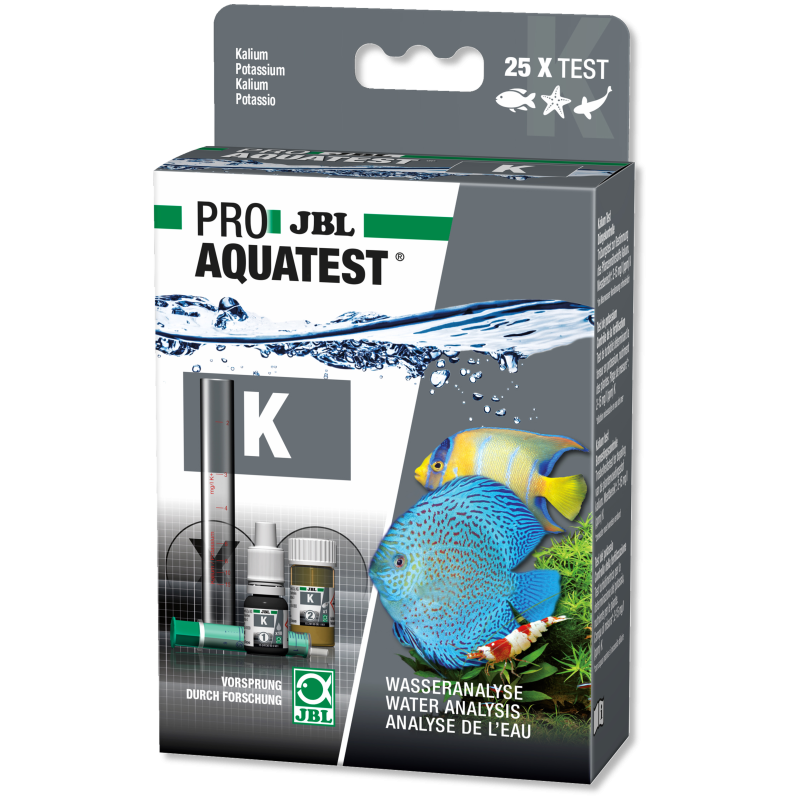 JBL ProAquaTest K Potassium 25 test test rapide pour déterminer la teneur en potassium en aquarium d'eau douce