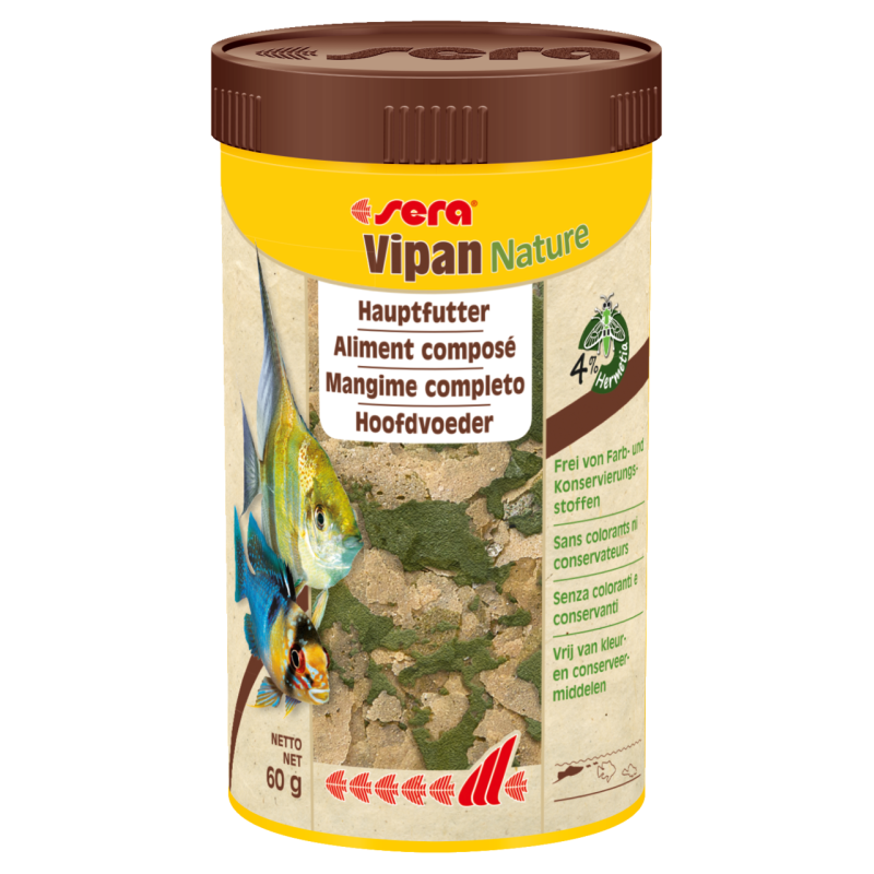 Sera Vipan Nature 250ml (60gr) aliment composé avec 4 % de farine d...