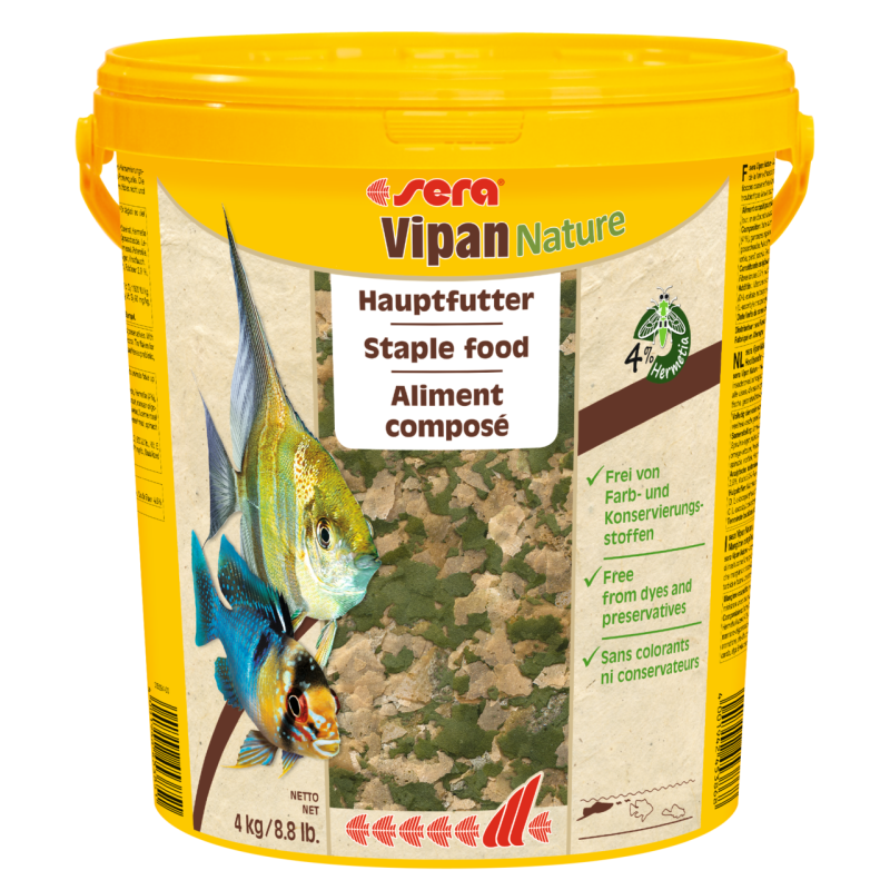 Sera Vipan Nature 4kg (21 litres) aliment composé avec 4 % de farin...