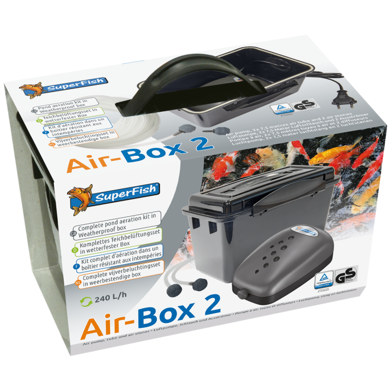 Superfish Air-box 2 / 240l/h 4w (4 litres minute - 2x 1.75m de tuya...