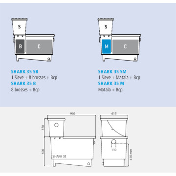 Aquatic Science Shark 35 SMC 1 Sieve - Matala - Biocerapond  1,795.00