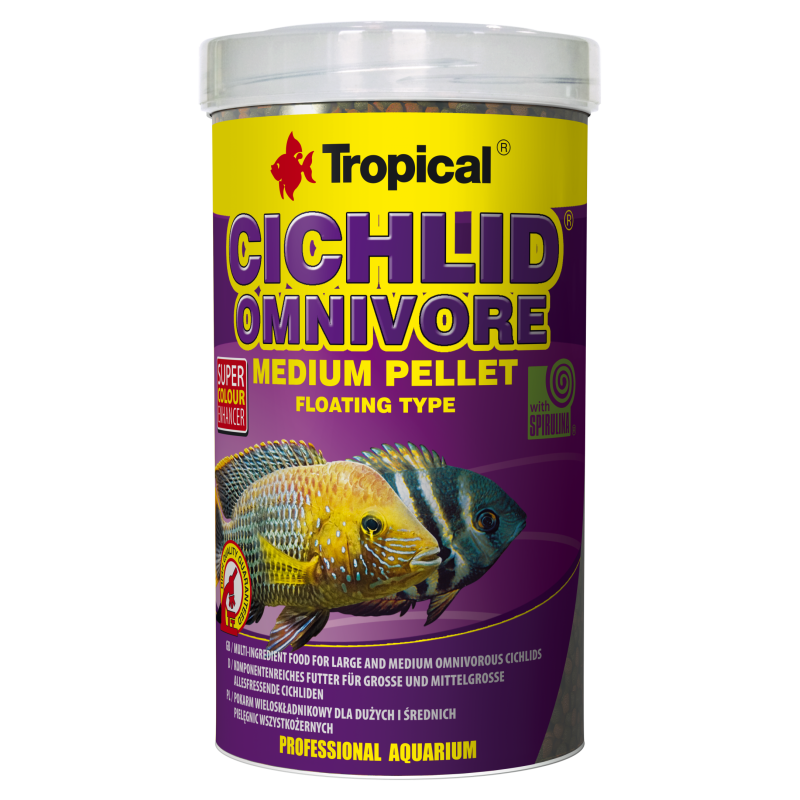 Tropical CICHLID OMNIVORE MEDIUM PELLET 5 litres/1.8KG 83,90 €