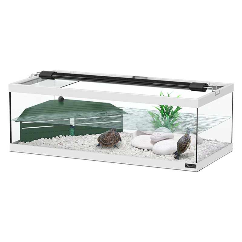 Aquatlantis  tortum 75 cuve à tortues (Avec filtre interne) dimension (cm) 75x36x25 couleur blanc (sans éclairage)