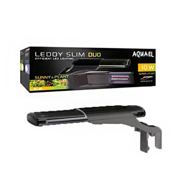 Aquael éclairage leddy slim duo noir 10w sunny & plant pour aquarium de 