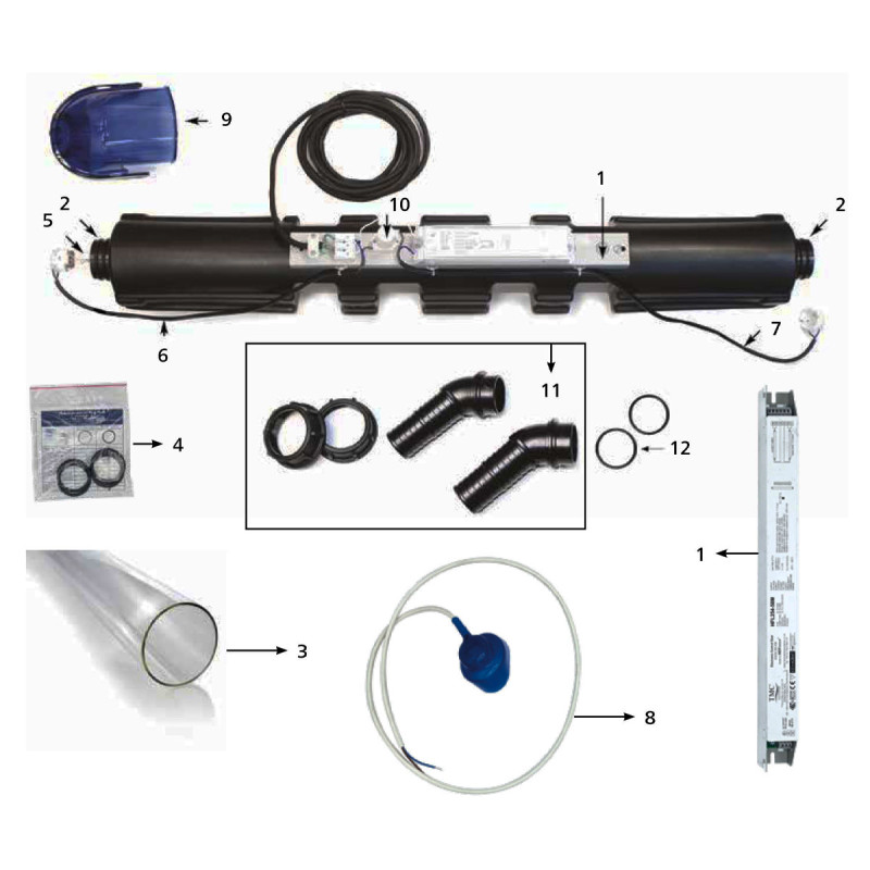 TMC ballast complet pour TMC PRO CLEAR 55W (numéro d'éclaté 1)