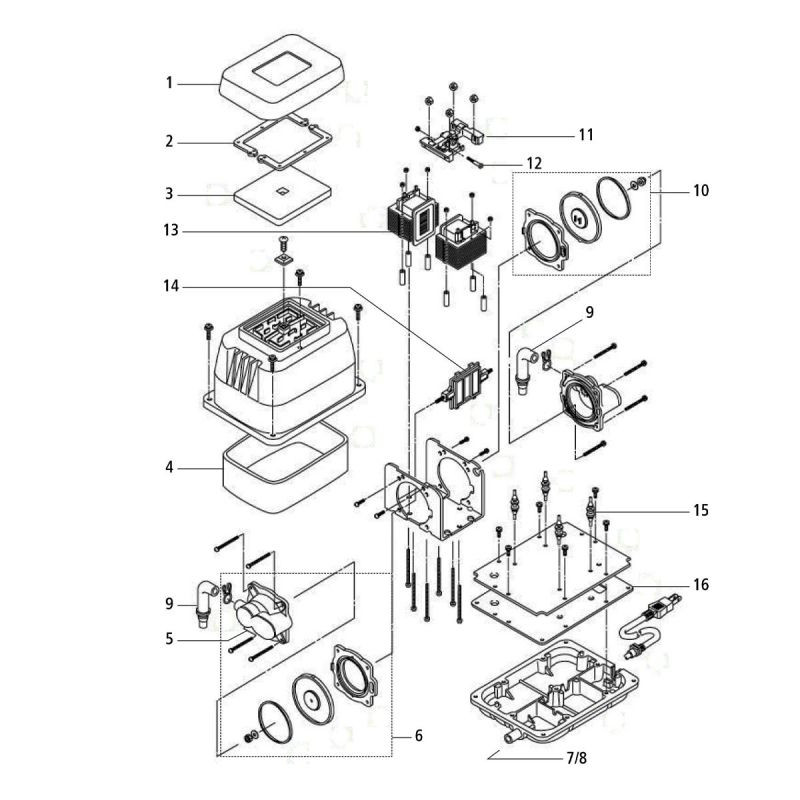 Hi-Blow HP 20/40 couvercle pour pompe à air HP 20 (numéro d'éclaté 1)