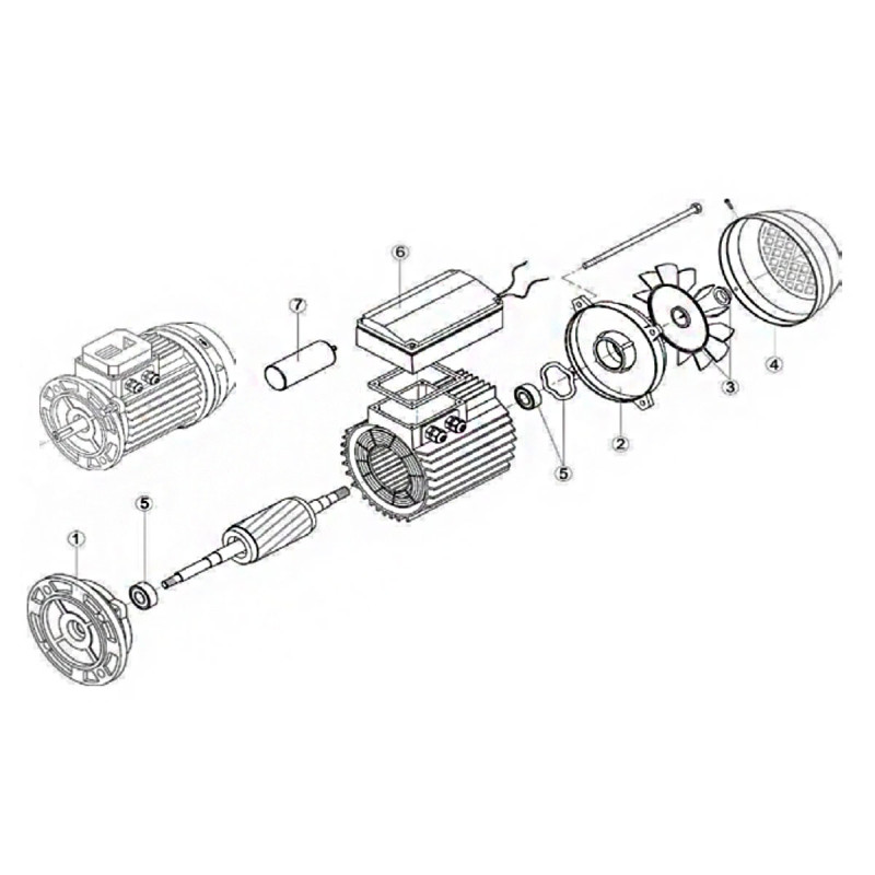 Pompe Pro-Jet EVO moteur complet pour pompe Pro-Jet EVO SE 36/8 Mono (numéro d'éclaté 0)