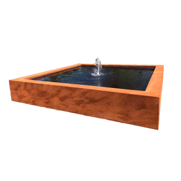 Table d'eau 220 x 220 x 35cm blanc ou corten ou rocher