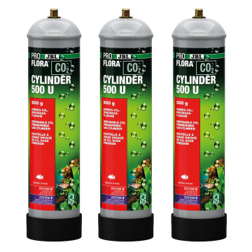 JBL PROFLORA CO2 CYLINDER 500 U 3x Bouteille de CO2 à usage unique de 500 g (pack avantage de 3)