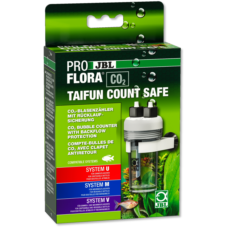 JBL PROFLORA CO2 TAIFUN COUNT SAFE Compte-bulles de CO2 avec clapet...