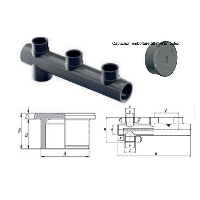 Distributeur 3 voies 50mm