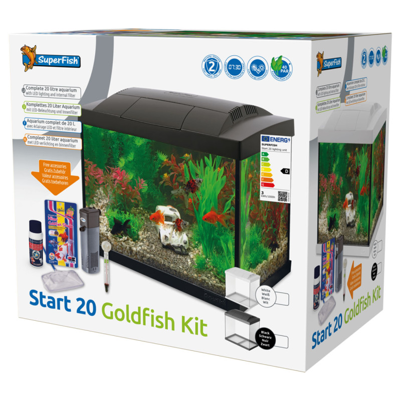 Superfish  aquarium start 20 goldfish kit blanc