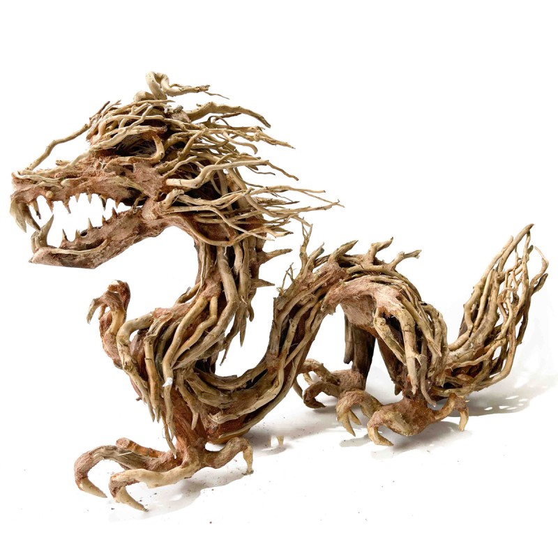 Artisanat en bois flotté - Dragon mythique - 90 x H60cm