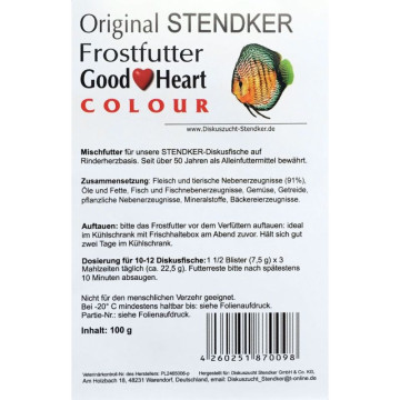 Aliment surgelé Stendker Goog♥Heart spirulina-algue + Goog♥Heart colour lot de 10 plaquettes mix de 100gr