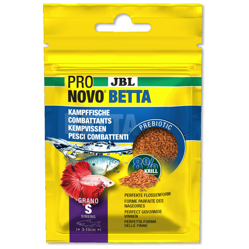 JBL PRONOVO BETTA GRANO S Aliment de base en granulés, taille S, pour combattants de 3 à 10 cm