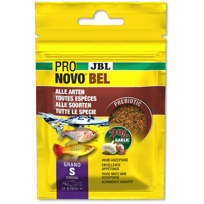 JBL PRONOVO BEL GRANO S Aliment de base en granulés de taille S pour tous poissons d'aquarium de 3 à 10 cm