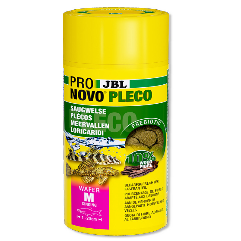 JBL PRONOVO PLECO WAFER M Comprimés alimentaires avec part de bois pour Locaridés herbivores de 1 à 20 cm 1 litre