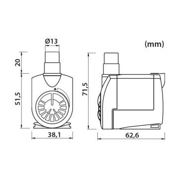 NEWA Jet 600 pompe à eau submersible réglable de 200 à 550 l/h 