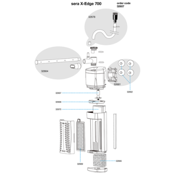 Sera X-Edge 700 filtre d'angle