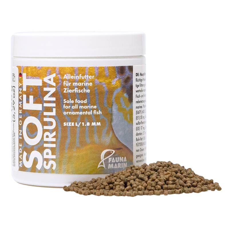 Fauna Marin Soft Spirulina L 250ml Can granulés pour tous les poissons marins herbivores