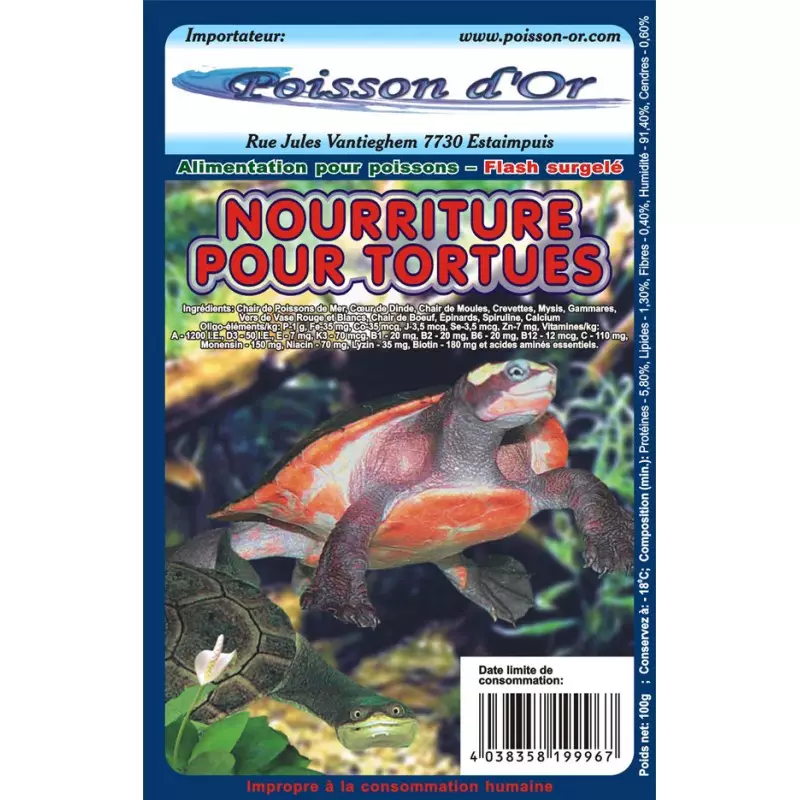 Aliment surgelé Mix Tortues 100gr 19,50 €