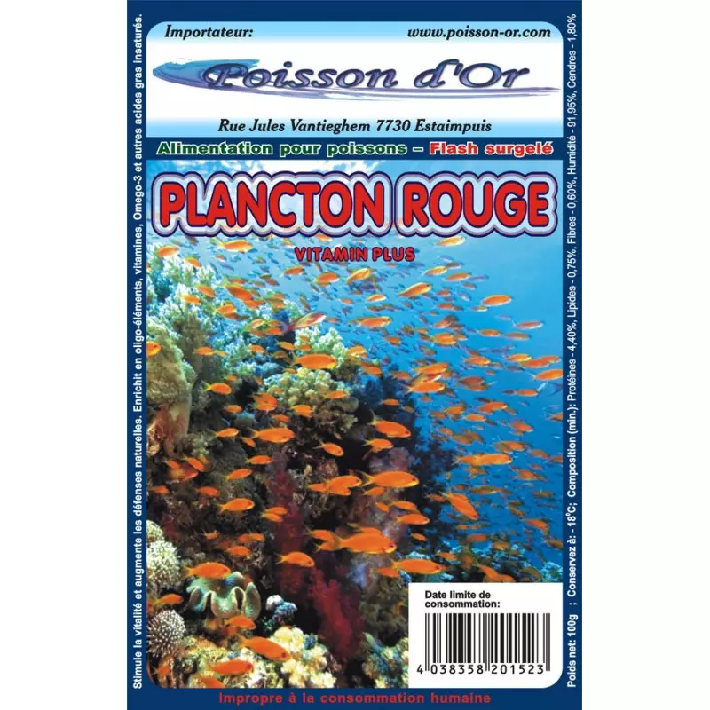 Aliment surgelé Plancton Rouge 100gr 22,50 €