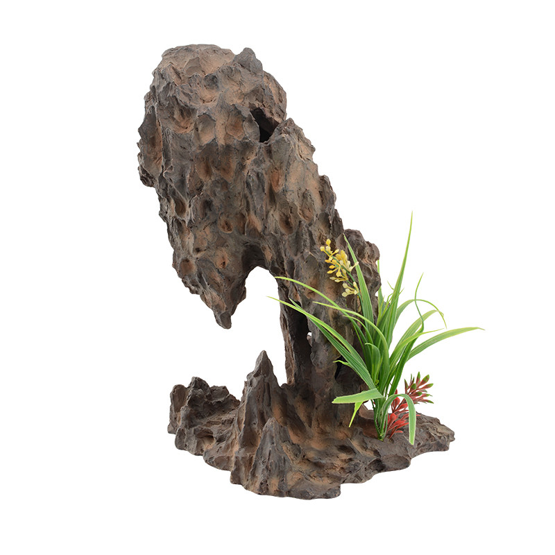 Boyu décoration SY025H Rocher plante