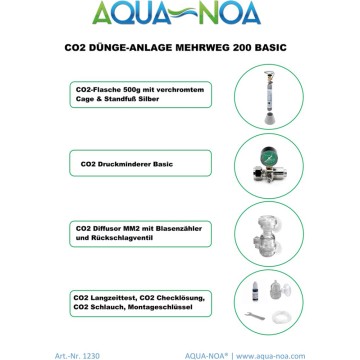 AquaNoa Kit CO2 Rechargeable 200 Basic M 500gr